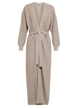 LEMAIRE wool-blend longline cardigan Light Beige Button Down S